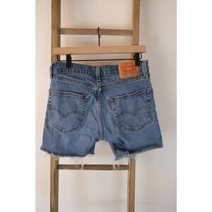 Vintage Levi's 502 Cutoff Denim Shorts Midwash, mid rise Mens 30 (fits women 27)